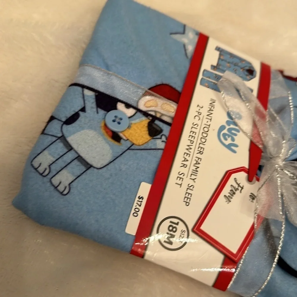 Bluey Christmas Flannel Pajama Set - Blue - Infant - Toddler Unisex 2pc